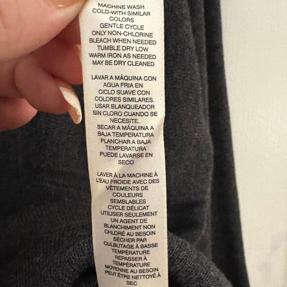 Chicos Dark Gray Sweater 3/4 Sleeve Long Line L/12 Contemporary Closet Staple - Picture 7 of 9